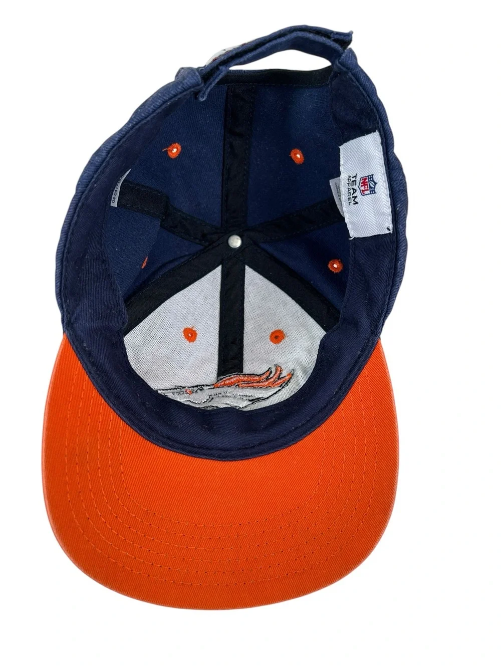 Denver Broncos NFL Team Apparel Youth Kids Adjustable Hat Navy Orange Retro